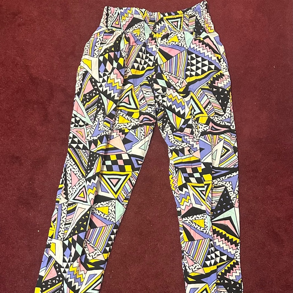 Super Massive - 80's Geometric drawstring elastic pants